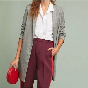 Anthropologie Grey Plaid Blazer Jacket